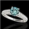 Image 1 : 1.4 ctw SI Certified Fancy Blue Diamond Solitaire Ring 10k White Gold - REF-121X4A