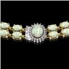 Image 3 : 30.05 ctw Opal & Diamond Necklace 14K Yellow Gold - REF-527M3G