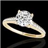 Image 1 : 1.5 ctw Certified Diamond Solitaire Ring 10k Yellow Gold - REF-190G9W