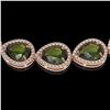 Image 3 : 41.6 ctw Tourmaline & Diamond Micro Pave Halo Necklace 10k Rose Gold - REF-768Y4X