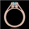 Image 3 : 1.25 ctw Fancy Intense Blue Diamond Art Deco Ring 18k Rose Gold - REF-218X2A