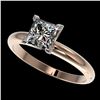 Image 1 : 1.25 ctw Certified VS/SI Quality Princess Diamond Ring 10k Rose Gold - REF-304F6M