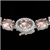 Image 1 : 64 ctw Morganite & VS/SI Diamond Micro Necklace 14k White Gold - REF-637X3A