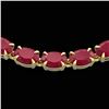Image 1 : 40 ctw Ruby Eternity Tennis Necklace 14k Yellow Gold - REF-218W2H