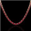 Image 2 : 40 ctw Ruby Eternity Tennis Necklace 14k Yellow Gold - REF-218W2H