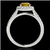 Image 2 : 1.5 ctw Certified SI/I Fancy Intense Yellow Diamond Ring 10k White Gold - REF-190H9R