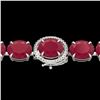 Image 1 : 75 ctw Ruby & Micro Pave VS/SI Diamond Bracelet 14k White Gold - REF-636G4W