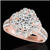Image 1 : 2.81 ctw Certified Diamond Solitaire Halo Ring 10k Rose Gold - REF-307F2M