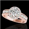 Image 1 : 2.1 ctw Certified Diamond Solitaire Halo Ring 10k Rose Gold - REF-259W3H