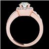Image 2 : 2.1 ctw Certified Diamond Solitaire Halo Ring 10k Rose Gold - REF-259W3H