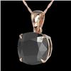 Image 1 : 6 Cushion Black Diamond Designer Necklace 14k Rose Gold - REF-143W6H