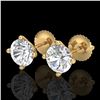 Image 1 : 2 ctw VS/SI Diamond Solitaire Art Deco Stud Earrings 18k Yellow Gold - REF-483X5A