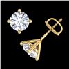 Image 3 : 2 ctw VS/SI Diamond Solitaire Art Deco Stud Earrings 18k Yellow Gold - REF-483X5A