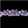 Image 1 : 19.7 ctw Amethyst & VS/SI Diamond Eternity Bracelet 10k White Gold - REF-104A2N
