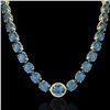 Image 2 : 177 ctw London Blue Topaz & Diamond Micro Necklace 14k Yellow Gold - REF-563W5H