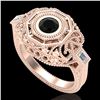 Image 1 : 0.75 ctw Fancy Black Diamond Engagment Art Deco Ring 18k Rose Gold - REF-118Y2X