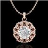 Image 1 : 1.2 ctw VS/SI Diamond Art Deco Micro Pave Stud Necklace 18k Rose Gold - REF-220M2G
