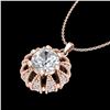 Image 2 : 1.2 ctw VS/SI Diamond Art Deco Micro Pave Stud Necklace 18k Rose Gold - REF-220M2G
