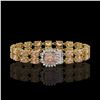 Image 1 : 16.93 ctw Morganite & Diamond Bracelet 14K Yellow Gold - REF-245F5M