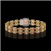 Image 3 : 16.93 ctw Morganite & Diamond Bracelet 14K Yellow Gold - REF-245F5M