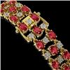 Image 3 : 15.64 ctw Tourmaline & Diamond Row Bracelet 10K Yellow Gold - REF-245K5Y