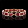 Image 2 : 38.61 ctw Ruby & Diamond Micro Pave Halo Bracelet 10k Rose Gold - REF-424H5R
