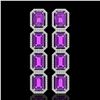 Image 1 : 18.59 ctw Amethyst & Diamond Micro Pave Halo Earrings 10k White Gold - REF-209F3M