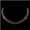 Image 1 : 32.67 ctw Garnet & Diamond Necklace 14K White Gold - REF-454G5W