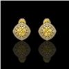 Image 1 : 3.89 ctw Canary Citrine & Diamond Victorian Earrings 14K Yellow Gold - REF-108G5W