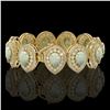 Image 2 : 46.44 ctw Certified Opal & Diamond Victorian Bracelet 14K Yellow Gold - REF-1468H4R