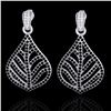 Image 1 : 2.50 ctw Micro Pave Black & White VS/SI Diamond Earrings 18k White Gold - REF-235W8H