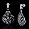 Image 2 : 2.50 ctw Micro Pave Black & White VS/SI Diamond Earrings 18k White Gold - REF-235W8H