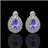 Image 1 : 8.54 ctw Tanzanite & Diamond Victorian Earrings 14K White Gold - REF-436M4G