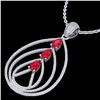Image 1 : 2 ctw Ruby & Micro Pave VS/SI Diamond Designer Necklace 18k White Gold - REF-163A6N