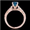 Image 2 : 1.2 ctw SI Certified Fancy Blue Diamond Solitaire Ring 10k Rose Gold - REF-118N6F