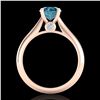 Image 3 : 1.36 ctw Fancy Intense Blue Diamond Art Deco Ring 18k Rose Gold - REF-170F5M