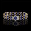 Image 2 : 20.99 ctw Sapphire & Diamond Bracelet 14K Yellow Gold - REF-250K9Y
