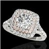 Image 1 : 1.6 ctw Certified Diamond Solitaire Halo Ring 10k 2Tone Gold - REF-204K5Y