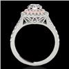 Image 2 : 1.6 ctw Certified Diamond Solitaire Halo Ring 10k 2Tone Gold - REF-204K5Y