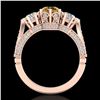 Image 3 : 2.18 ctw Intense Fancy Yellow Diamond Art Deco Ring 18k Rose Gold - REF-272X8A