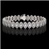 Image 1 : 11.13 ctw Marquise Cut Diamond Micro Pave Bracelet 18K White Gold - REF-964A2N