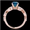 Image 2 : 1.4 ctw SI Certified Fancy Blue Diamond Solitaire Ring 10k Rose Gold - REF-121X8A
