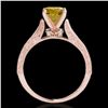 Image 2 : 1.5 ctw Certified SI Intense Yellow Diamond Antique Ring 10k Rose Gold - REF-259H3R