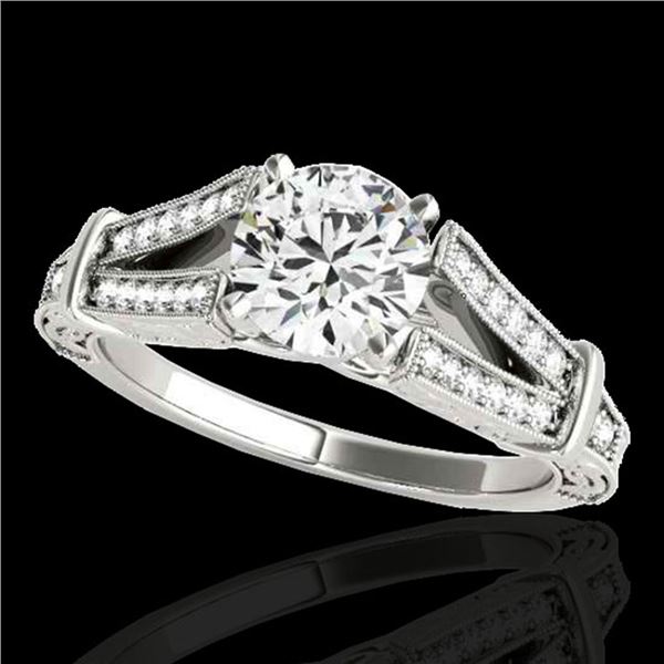 1.25 ctw Certified Diamond Solitaire Antique Ring 10k White Gold - REF-184F3M