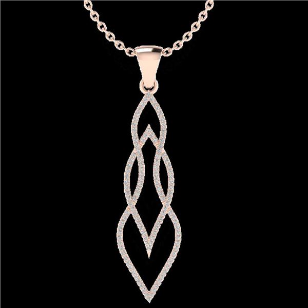 0.80 ctw Micro Pave VS/SI Diamond Certified Necklace 14k Rose Gold - REF-78M2G