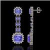 Image 2 : 20.06 ctw Tanzanite & Diamond Earrings 14K White Gold - REF-469X6A
