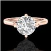 Image 2 : 1.25 ctw VS/SI Diamond Solitaire Art Deco Ring 18k Rose Gold - REF-490K9Y