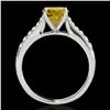 Image 2 : 1.25 ctw Certified SI/I Fancy Intense Yellow Diamond Ring 10k White Gold - REF-190M9G