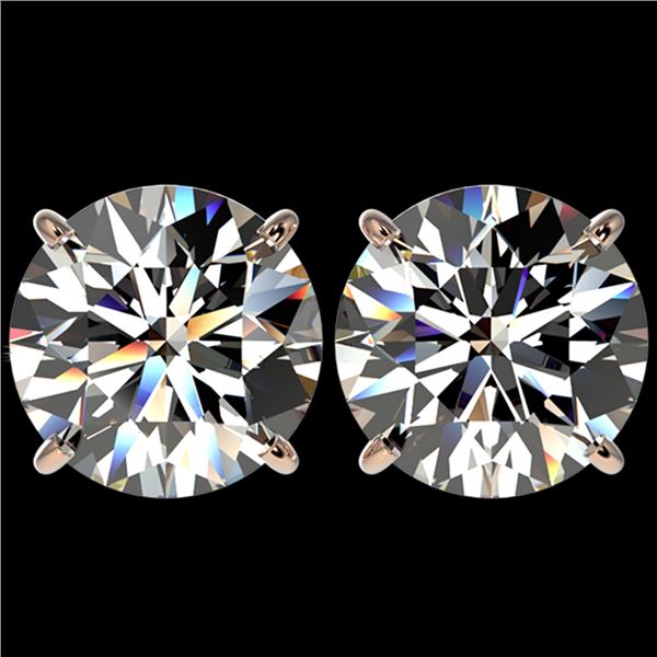 5 ctw Certified Quality Diamond Stud Earrings 10k Rose Gold - REF-1212F8M