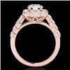 Image 2 : 2.5 ctw Certified Diamond Solitaire Halo Ring 10k Rose Gold - REF-231W8H